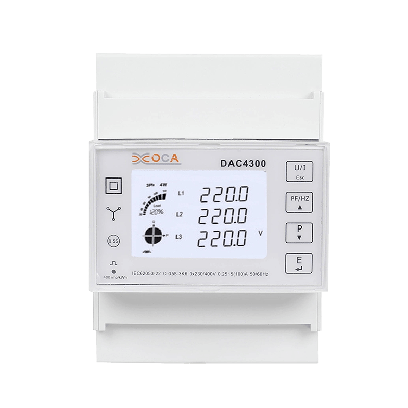 Dac4300 LCD trifase su guida DIN con contatore di energia del trasformatore