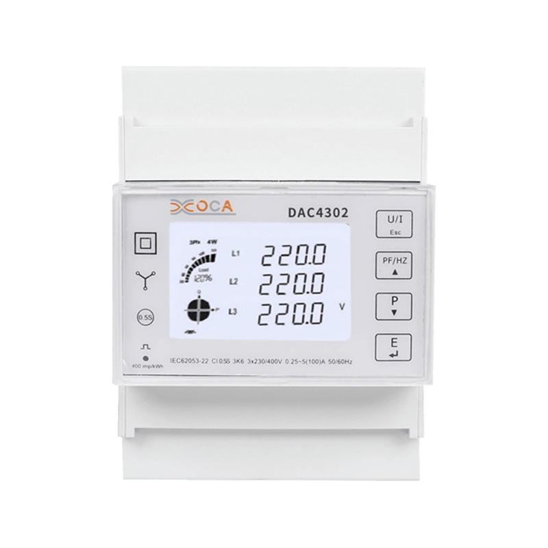 Contatore di energia elettrica trifase CA 2t su guida DIN Dac4302