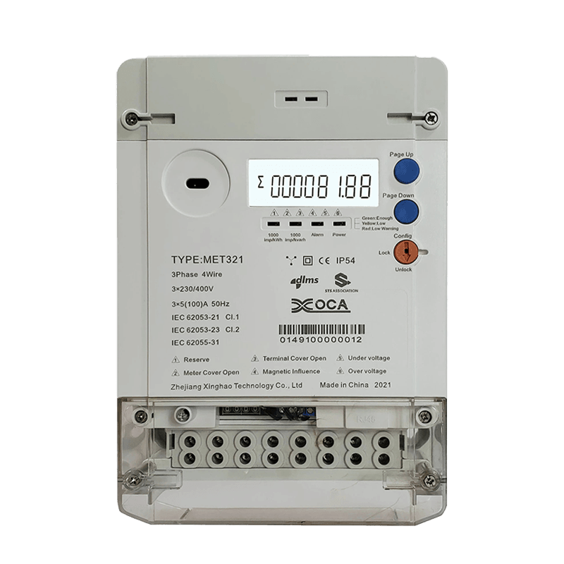 Met321 Contatore di energia prepagato trifase con telecomando Sts