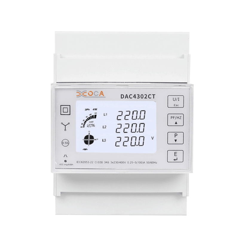 Contatore di energia intelligente trifase CA su guida DIN Dac4302CT