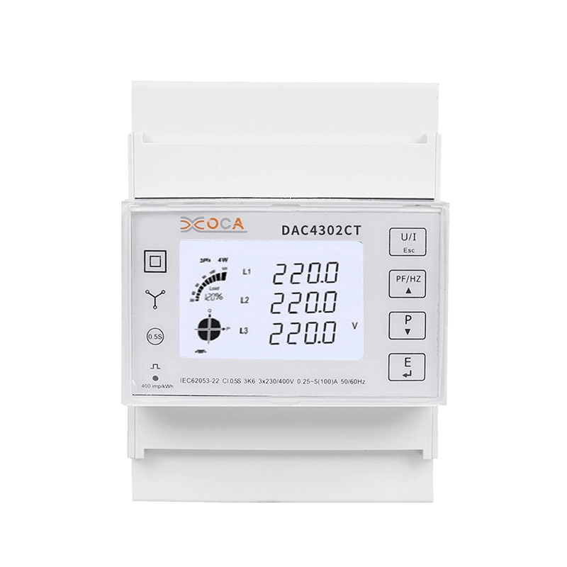 Contatore di energia elettrica trifase Modbus Tuya Dac4302CT su guida DIN