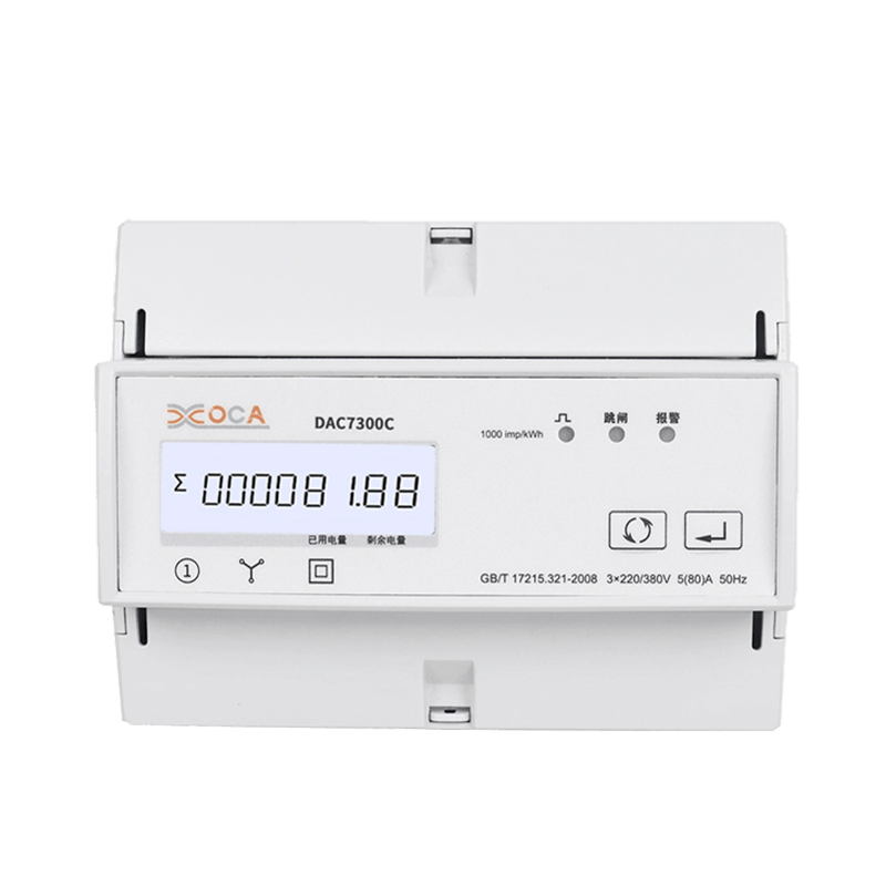 Misuratore di potenza elettrica con relè CA Modbus trifase su guida DIN DAC7300C