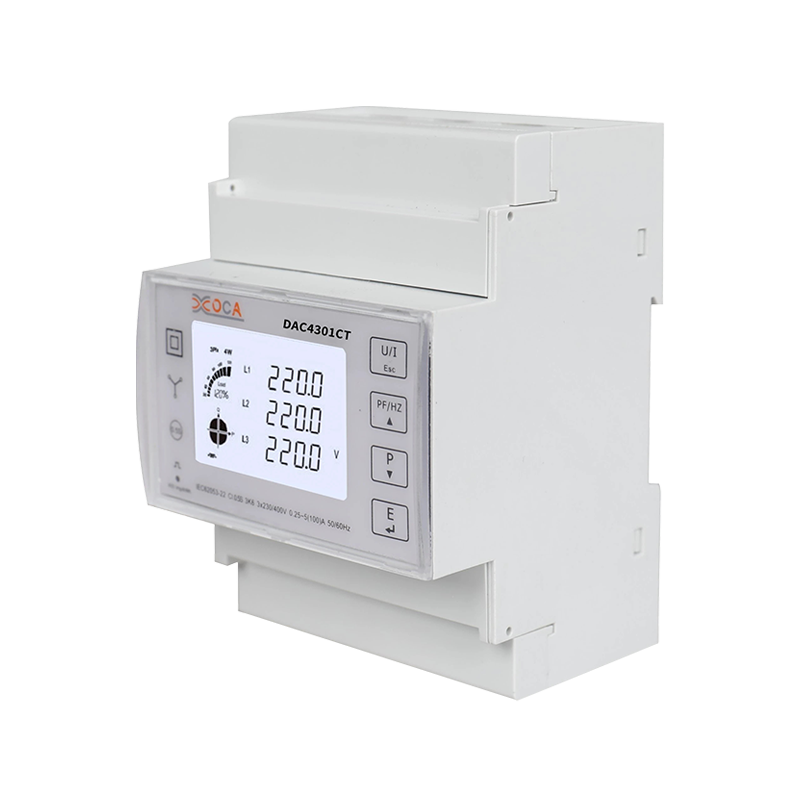 Contatore di energia elettrica intelligente trifase Modbus su guida DIN Dac4301CT