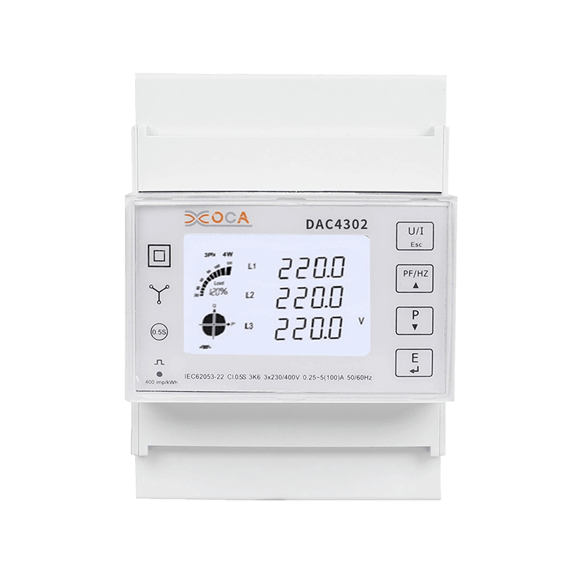 Contatore di energia elettrica trifase CA 2t su guida DIN Dac4302