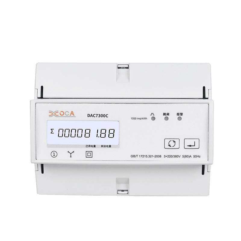 Contatore di energia elettrica con relè CA trifase Modbus su guida DIN DAC7300C