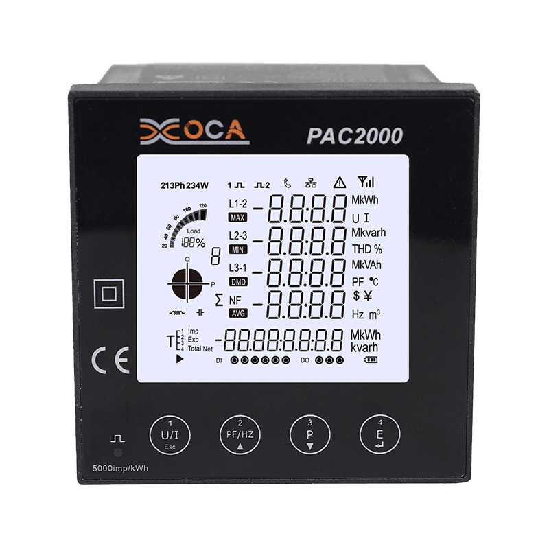 PAC2000 Misuratore di potenza digitale da pannello LCD intelligente multifunzione