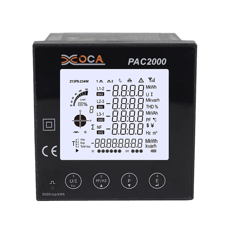 PAC2000 Misuratore di potenza da pannello digitale multifunzione Smart Big LCD